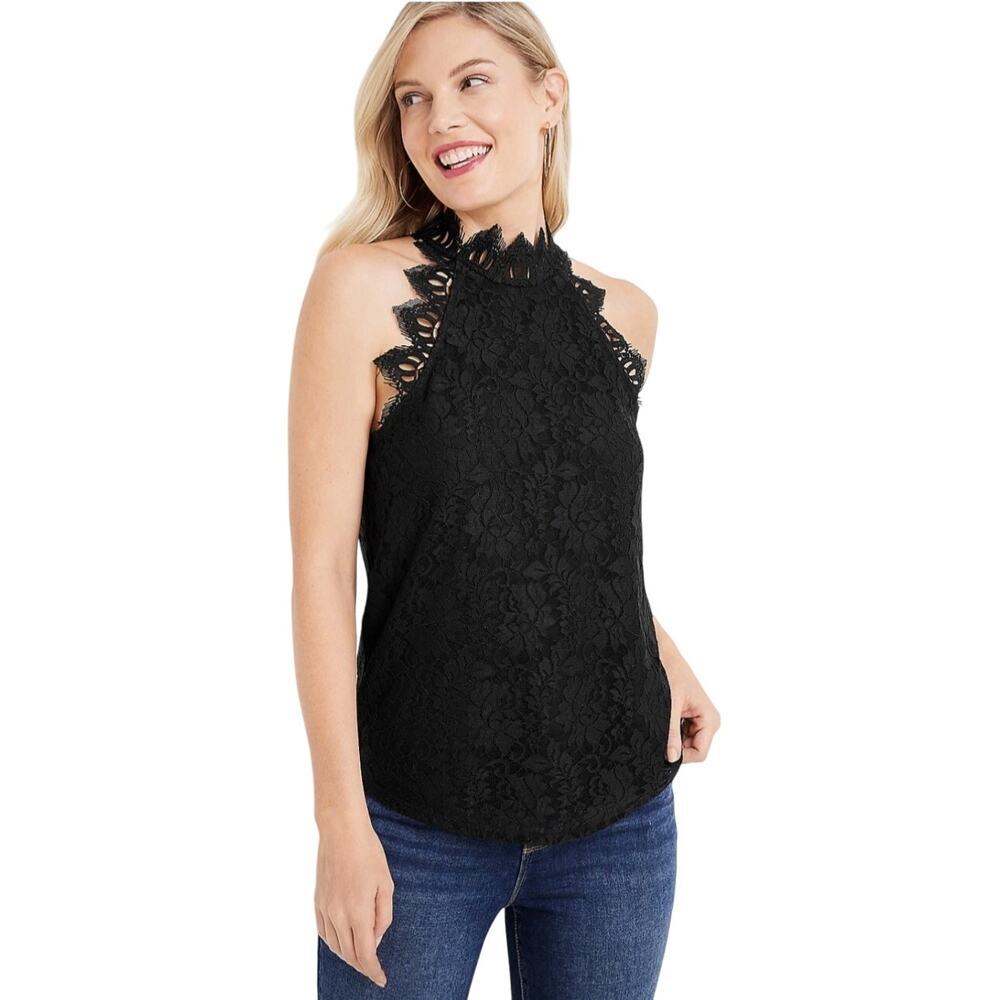 Maurices Love Lace Lined Halter Top Women's Sz XS Black Witchy Whimsigoth Goth